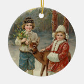 冬の友人 | ヴィンテージクリスマス セラミックオーナメント (正面)