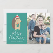 冬の友人 | Hedgehog Holidayフォトカード シーズンカード (正面)