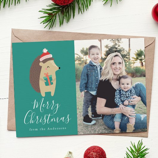 冬の友人 | Hedgehog Holidayフォトカード シーズンカード