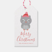冬の友人 | Owl Holiday ギフトタグ (正面)
