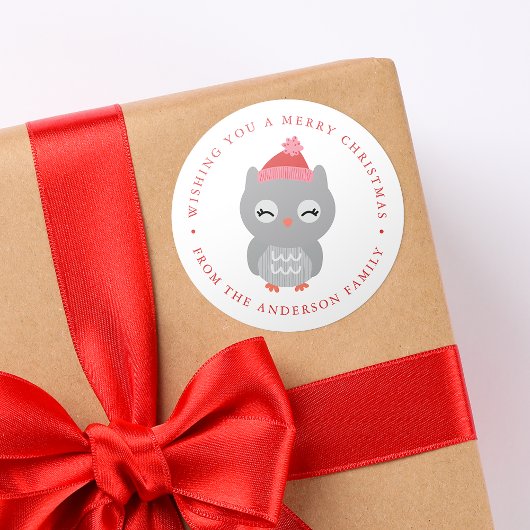 冬の友人 | Owl Holiday ラウンドシール