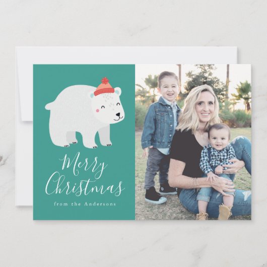 冬の友人 | Polar Bear Holidayフォトカード シーズンカード (正面)