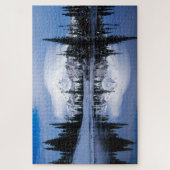 冬の反射の湖 ジグソーパズル (縦)