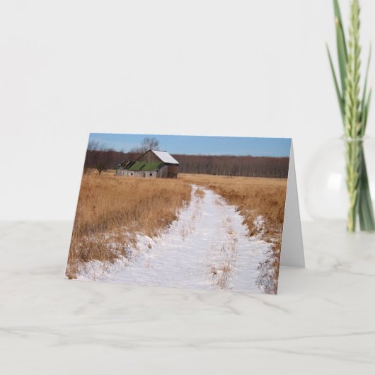 冬の古い農場 シーズンカード (正面)