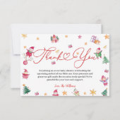 冬の可愛いベビーシャワー サンキューカード (正面)