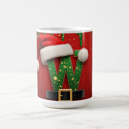 冬の名前のための輝くホリデーW コーヒーマグカップ (中央)