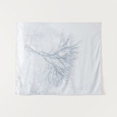 冬の吹雪の間の寂しい木 タペストリー (正面(横))