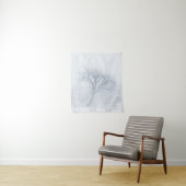 冬の吹雪の間の寂しい木 タペストリー (インサイチュ)