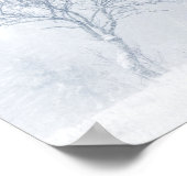 冬の吹雪の間の寂しい木 ポスター (角)