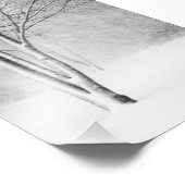 冬の吹雪ツリーホワイトアウト抽象芸術 フォトプリント            (角)