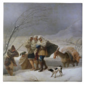 冬の吹雪(Francisco Goya) タイル (正面)