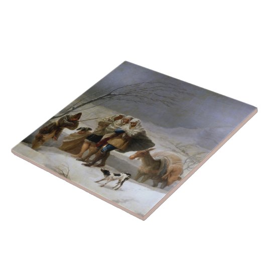冬の吹雪(Francisco Goya) タイル (側面)