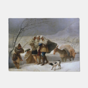 冬の吹雪(Francisco Goya) ドアマット