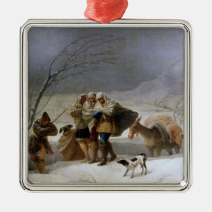 冬の吹雪(Francisco Goya) メタルオーナメント