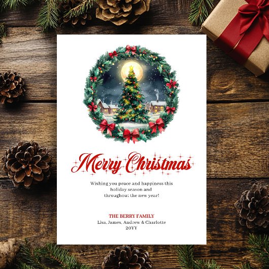 冬の喜びあふれるクリスマスグリーティングカード シーズンカード
