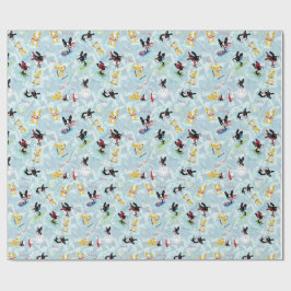 冬の喜びのミラベルボストンテリア ラッピングペーパー