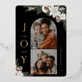 冬の喜び2フォトファミリー 箔シーズンカード (正面)