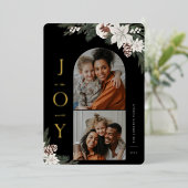 冬の喜び2フォトファミリー 箔シーズンカード (立ち正面)