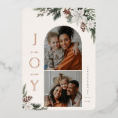 冬の喜び2フォトファミリー 箔シーズンカード (正面)