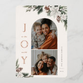 冬の喜び2フォトファミリー 箔シーズンカード (正面)