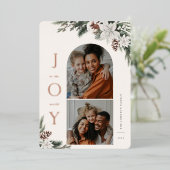 冬の喜び2フォトファミリー 箔シーズンカード (立ち正面)