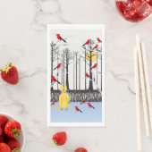 冬の喜び – スカーフの猫樺の木ツリー深紅色 (インサイチュ)