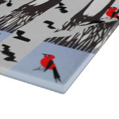 冬の喜び – スカーフの猫樺の木ツリー深紅色 カッティングボード (角)