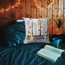 冬の喜び – スカーフの猫樺の木ツリー深紅色