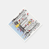 冬の喜び – スカーフの猫樺の木ツリー深紅色 スタンダードカクテルナプキン (角)