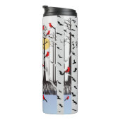 冬の喜び – スカーフの猫樺の木ツリー深紅色 タンブラー (回転右)