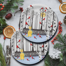 冬の喜び – スカーフの猫樺の木ツリー深紅色