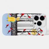 冬の喜び – スカーフの猫樺の木ツリー深紅色 Case-Mate iPhoneケース (裏面 (横))