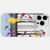 冬の喜び – スカーフの猫樺の木ツリー深紅色 Case-Mate iPhoneケース (裏面 (横))