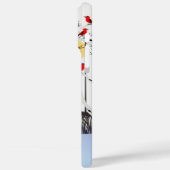 冬の喜び – スカーフの猫樺の木ツリー深紅色 Case-Mate iPhoneケース (裏面 / 左)