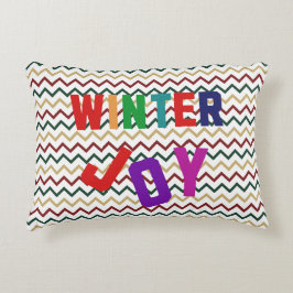 冬の喜び – Cozy カラフル Letters アクセントクッション
