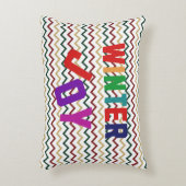 冬の喜び – Cozy カラフル Letters アクセントクッション (正面(垂直))