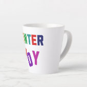 冬の喜び – Cozy カラフル Letters カフェラテマグ (右アングル)