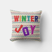 冬の喜び – Cozy カラフル Letters クッション (正面)