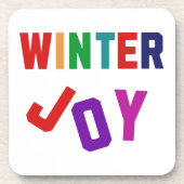 冬の喜び – Cozy カラフル Letters コースター (正面)
