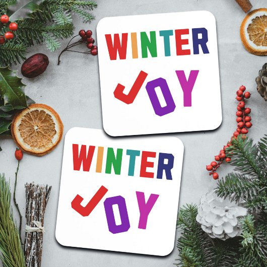 冬の喜び – Cozy カラフル Letters コースター