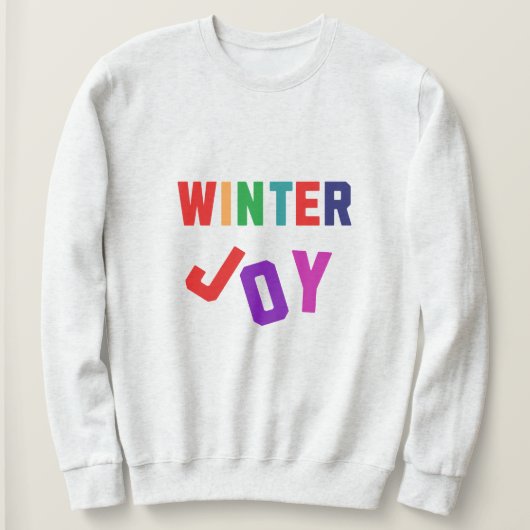 冬の喜び – Cozy カラフル Letters スウェットシャツ (デザイン正面)