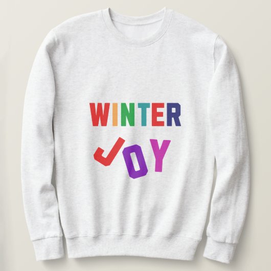 冬の喜び – Cozy カラフル Letters スウェットシャツ (デザイン正面)