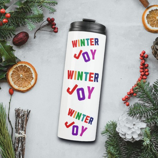 冬の喜び – Cozy カラフル Letters タンブラー