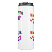 冬の喜び – Cozy カラフル Letters タンブラー (裏面)