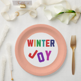 冬の喜び – Cozy カラフル Letters ペーパープレート