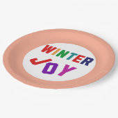 冬の喜び – Cozy カラフル Letters ペーパープレート (アングル)