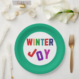冬の喜び – Cozy カラフル Letters ペーパープレート