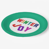 冬の喜び – Cozy カラフル Letters ペーパープレート (アングル)