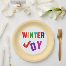 冬の喜び – Cozy カラフル Letters ペーパープレート