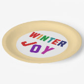 冬の喜び – Cozy カラフル Letters ペーパープレート (アングル)